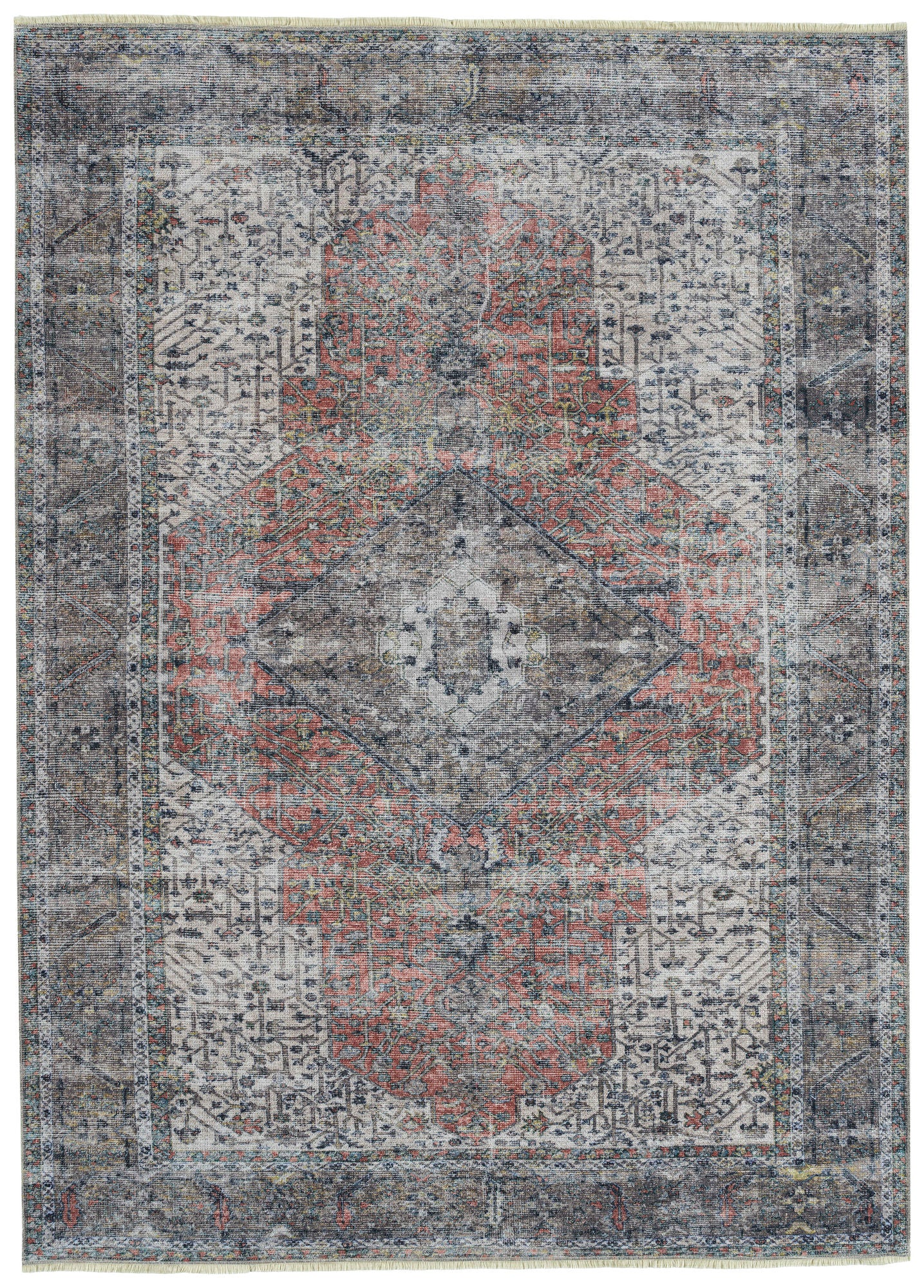 Kaleen Praia Collection Rust Silver Area Rug 9'3" x 11'6