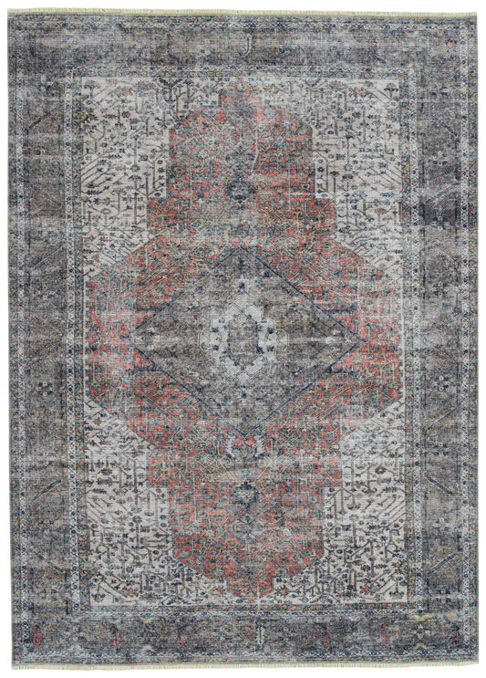 Kaleen Praia Collection Rust Silver Area Rug 9'3" x 11'6