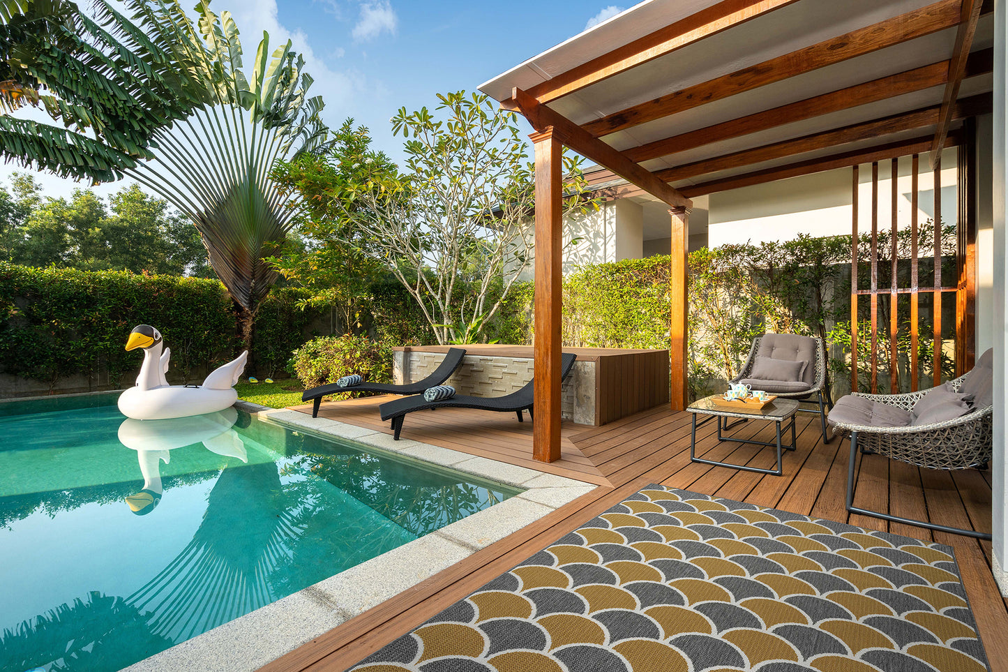 Kaleen Puerto Collection Dark Yellow Area Rug 3'6" x 5'6"