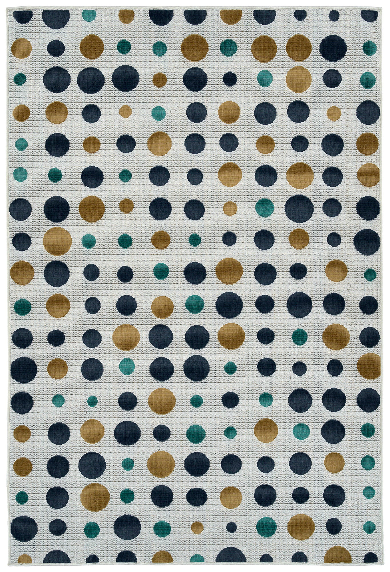 Kaleen Puerto Collection White Navy Runner 2'2" x 8'