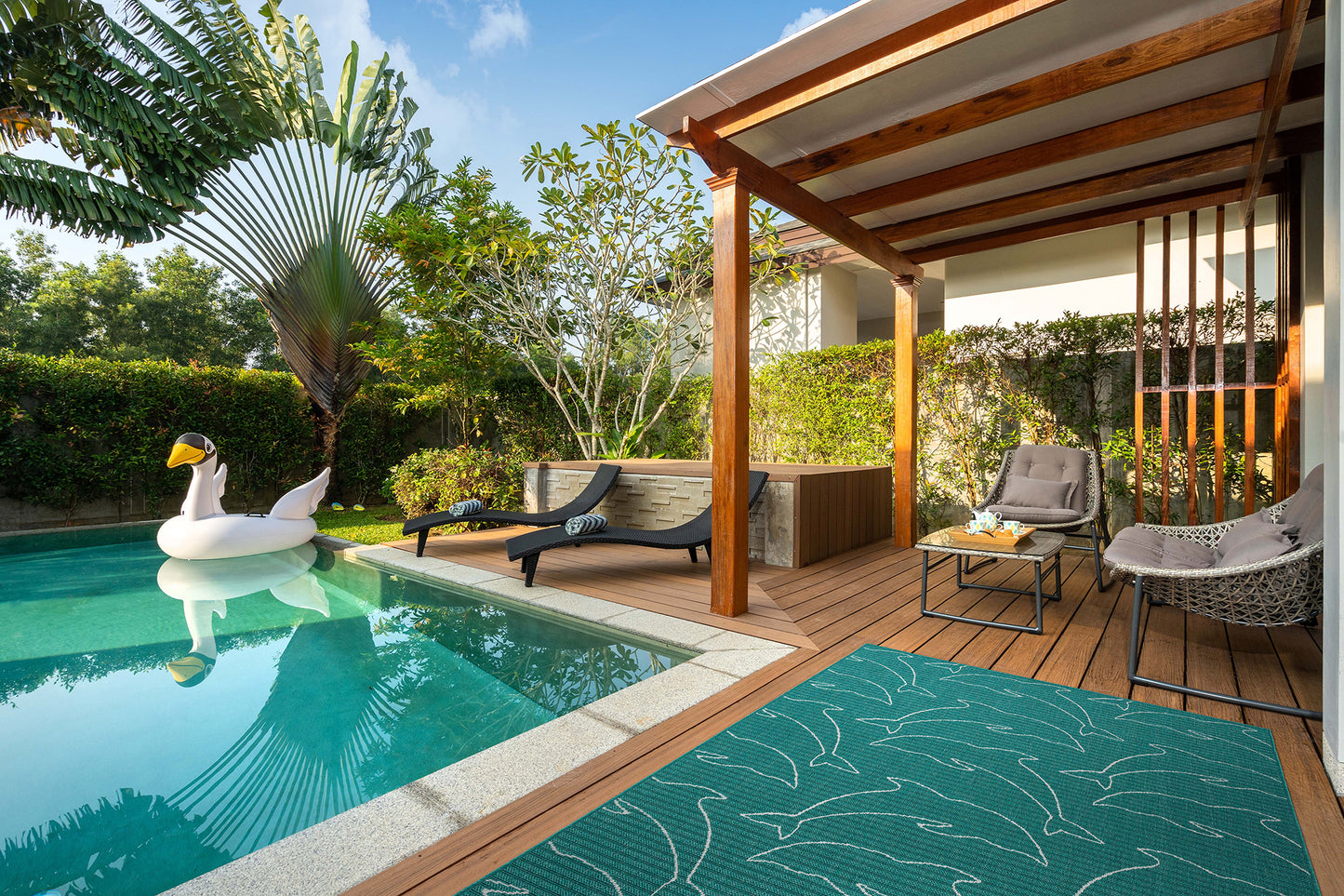 Kaleen Puerto Collection PRT04-79 Light Blue Area Rug 3'6" x 5'6"