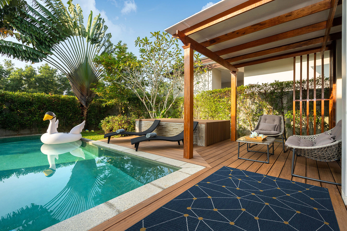 Kaleen Puerto Collection PRT06-22 Navy Area Rug 3'6" x 5'6"