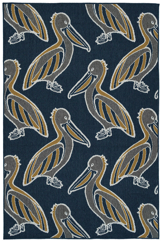 Kaleen Puerto Collection Navy Gray Area Rug 7'2" x 10'5"