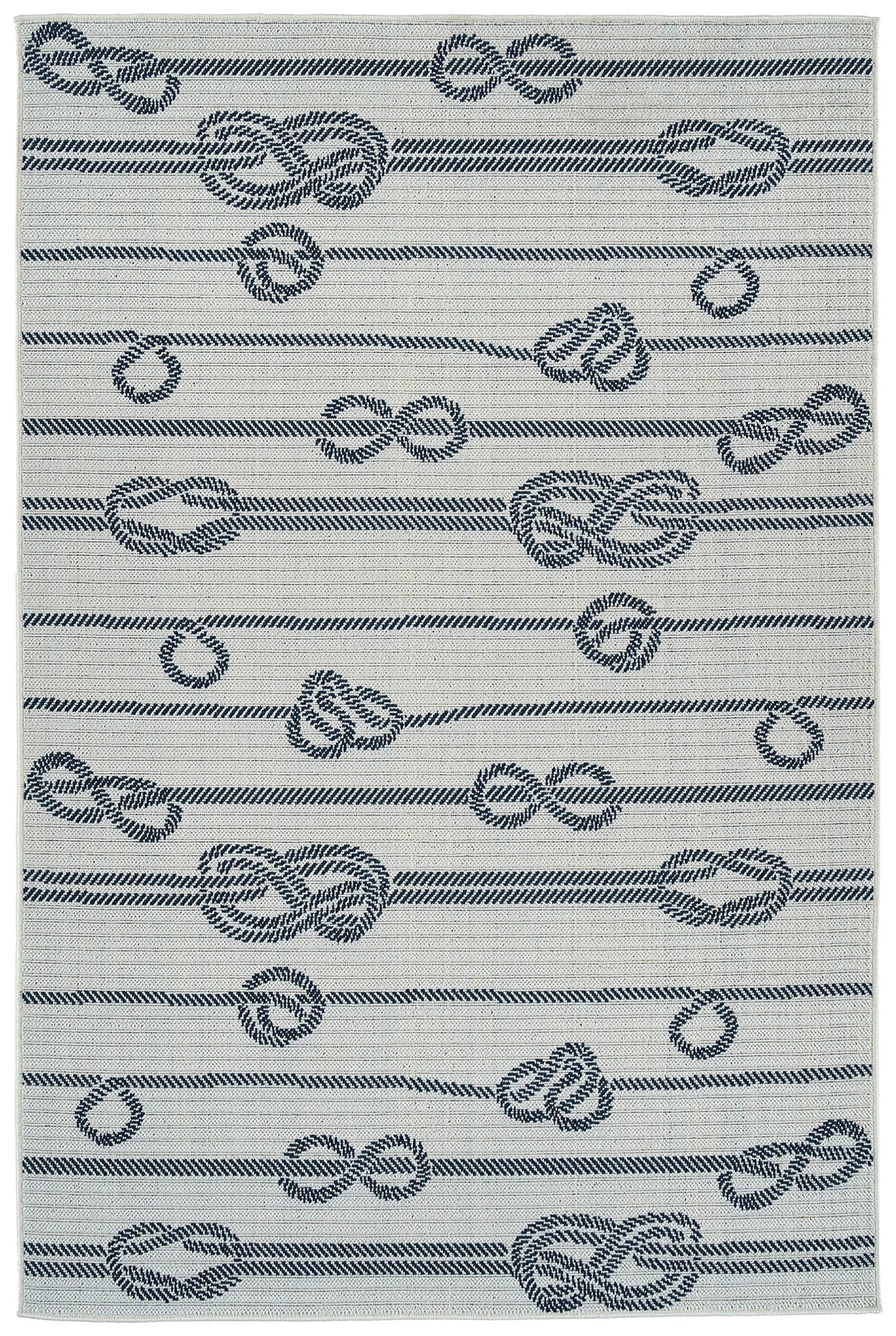 Kaleen Puerto Collection White LtBlue Area Rug 3'6" x 5'6"