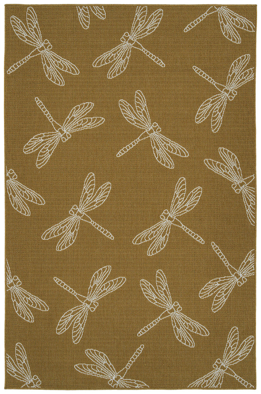 Kaleen Puerto Collection Bright Yellow Area Rug 5' x 7'6"