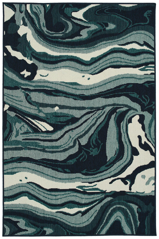 Kaleen Pianta Collection PTA01-91 Teal Area Rug 5'3" x 5'3"