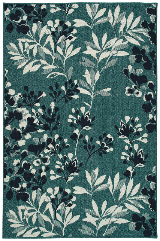 Kaleen Pianta Collection PTA02-91 Teal Area Rug 3'11" x 5'7"
