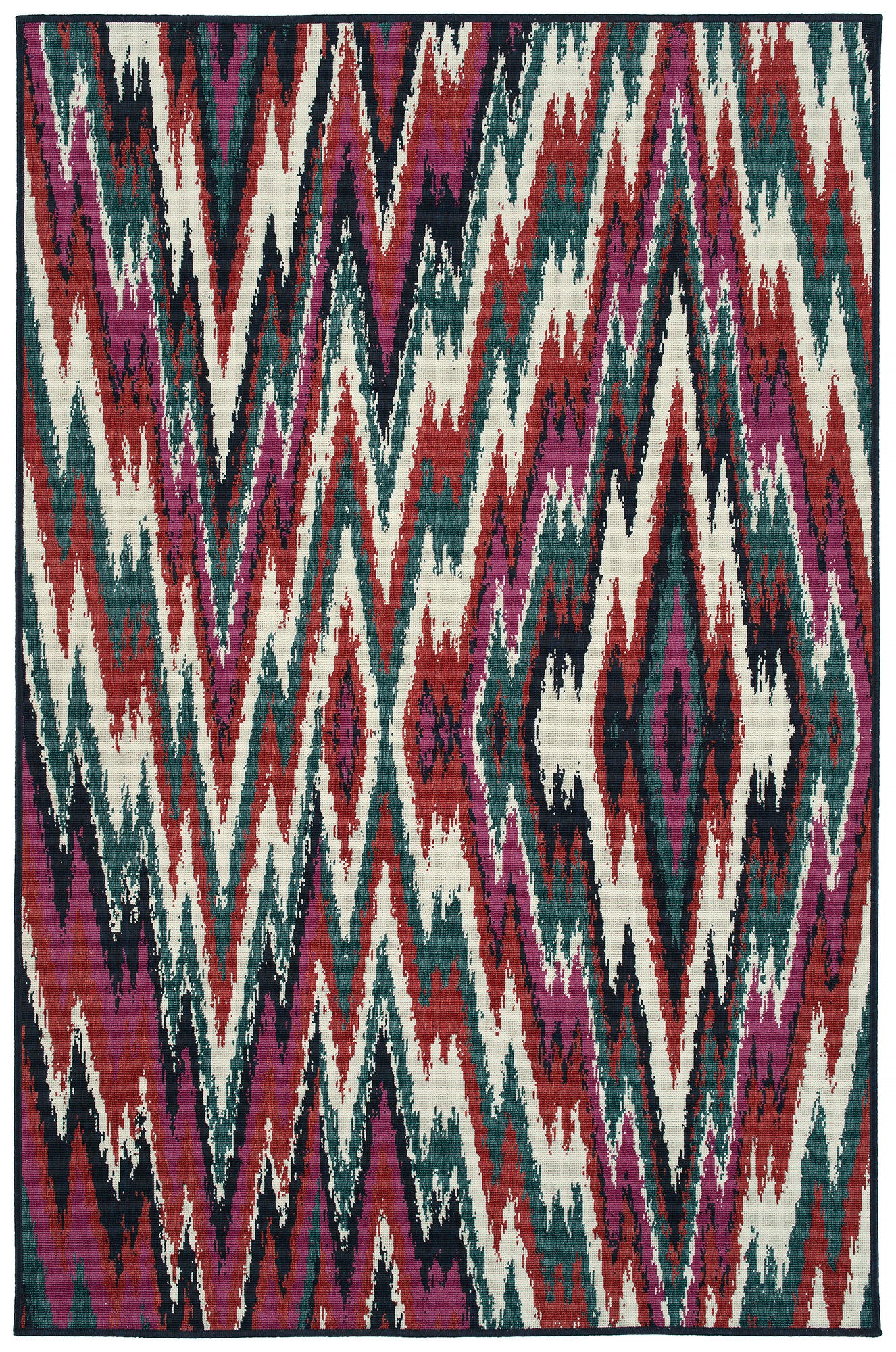 Kaleen Pianta Collection Multi Teal Area Rug 5'3" x 7'6"