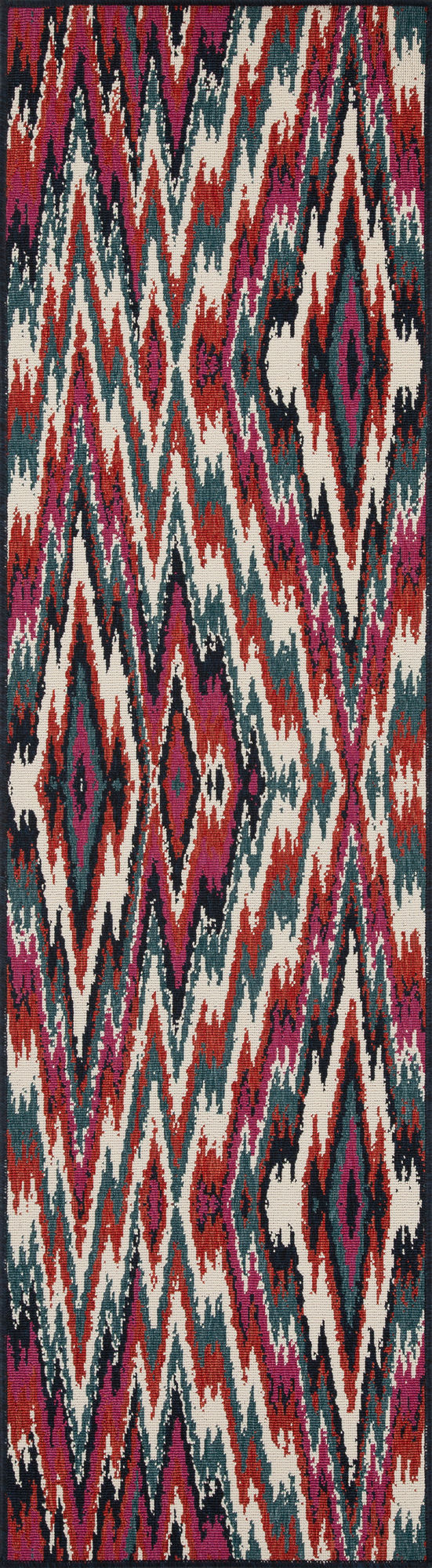 Kaleen Pianta Collection Multi Teal Runner 2'2" x 7'10"