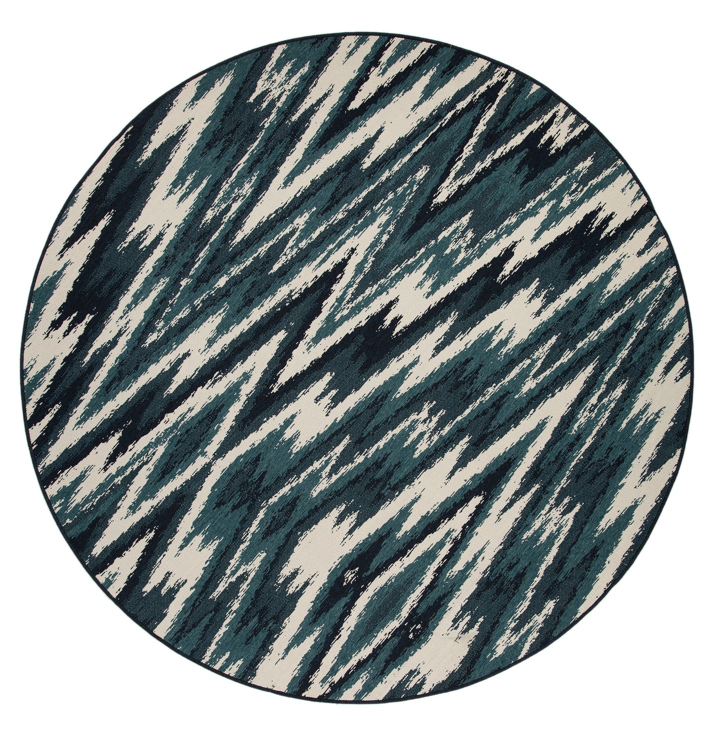 Kaleen Pianta Collection Teal Ivory Area Rug 7'10 x 10'10"