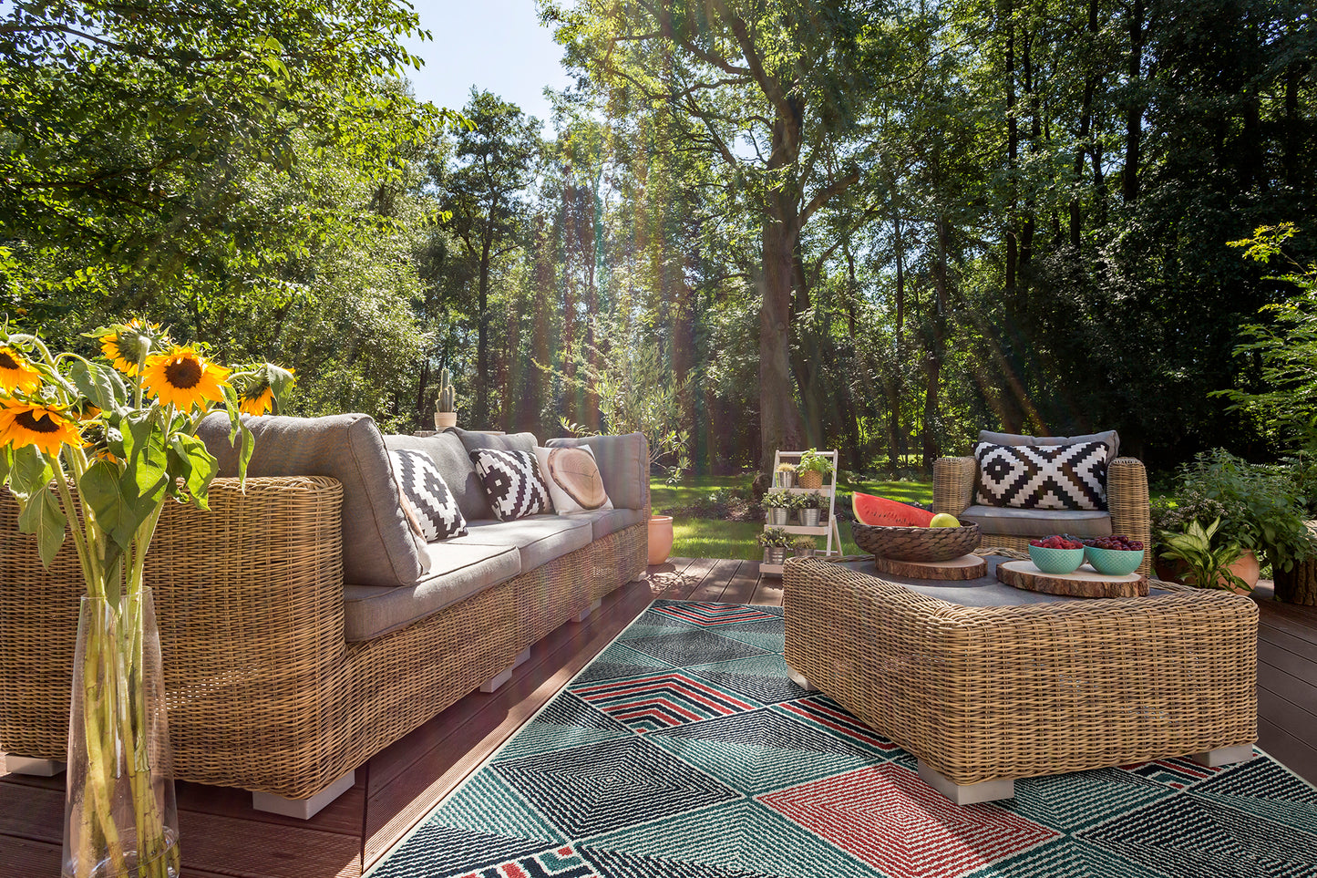 Kaleen Pianta Collection Dark Navy Area Rug 5'3" x 5'3"