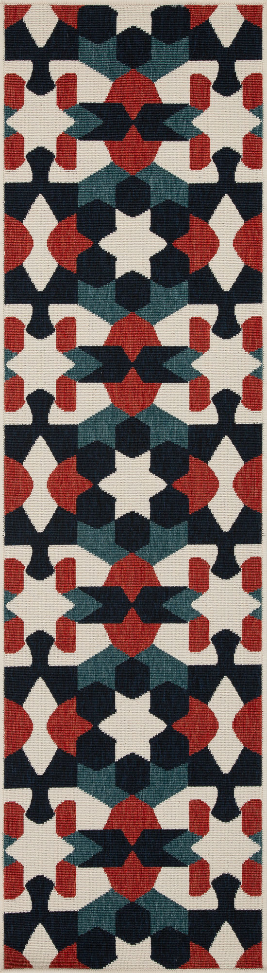 Kaleen Pianta Collection Multi Navy Runner 2'2" x 7'10"