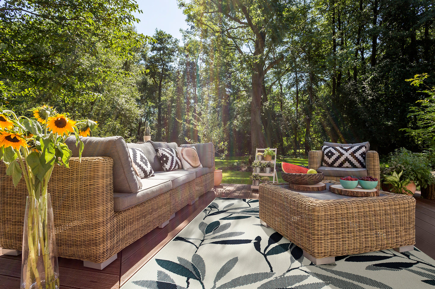 Kaleen Pianta Collection Light Ivory Area Rug 3'11" x 5'7"