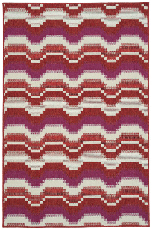 Kaleen Pianta Collection Red Pink Area Rug 3'11" x 5'7"