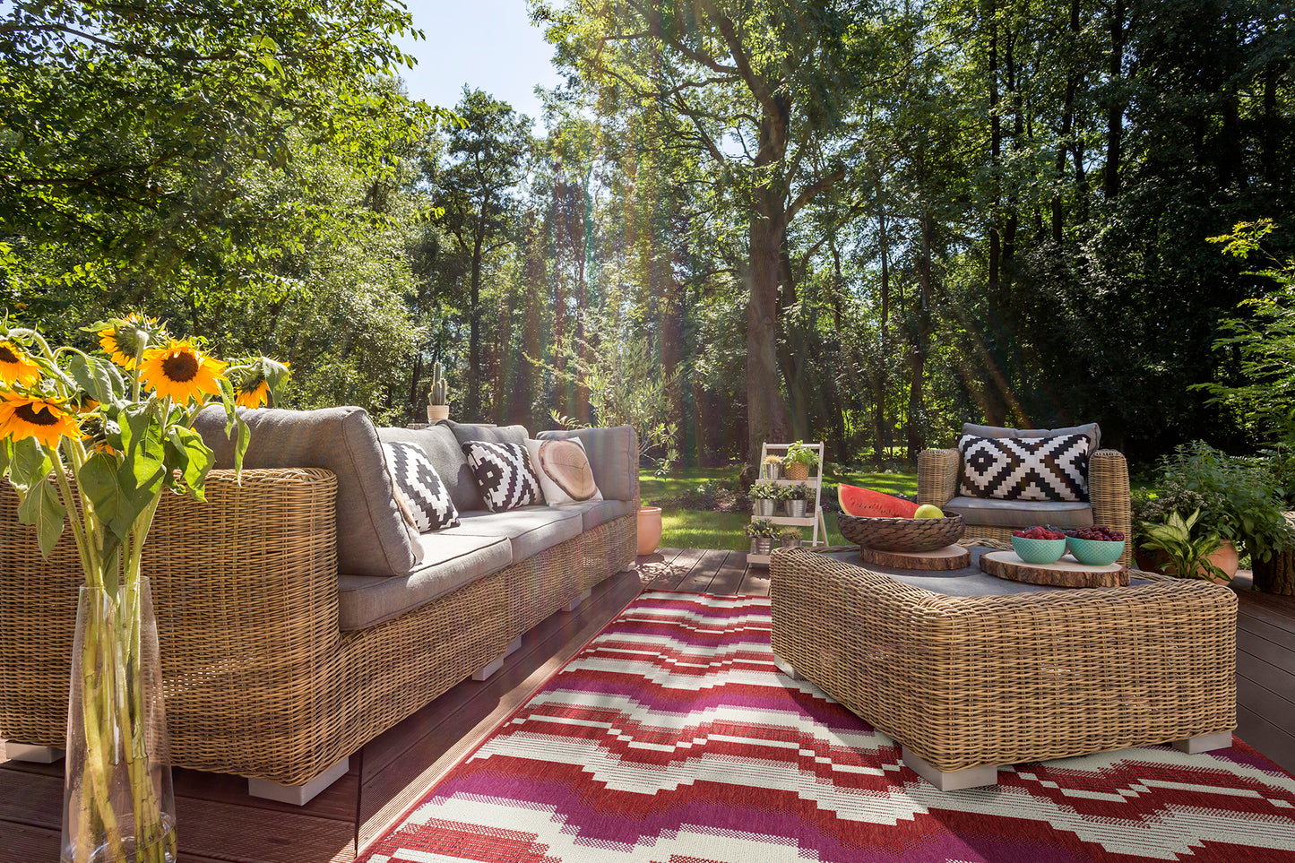 Kaleen Pianta Collection Red Pink Runner 2'2" x 7'10"