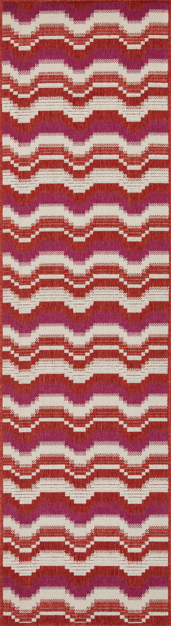 Kaleen Pianta Collection Red Pink Throw Rug 1'11" x 3'7"