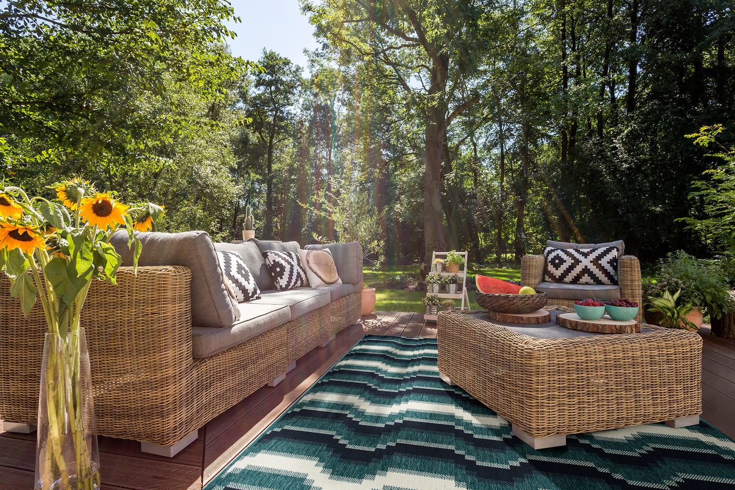 Kaleen Pianta Collection PTA08-91 Teal Throw Rug 1'11" x 3'7"