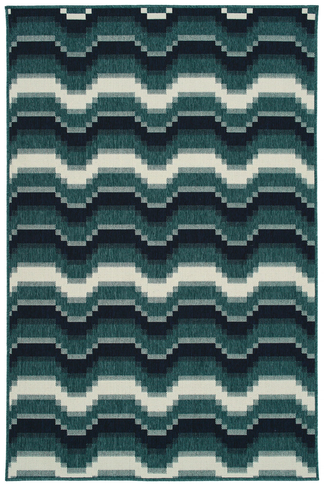 Kaleen Pianta Collection PTA08-91 Teal Area Rug 5'3" x 7'6"