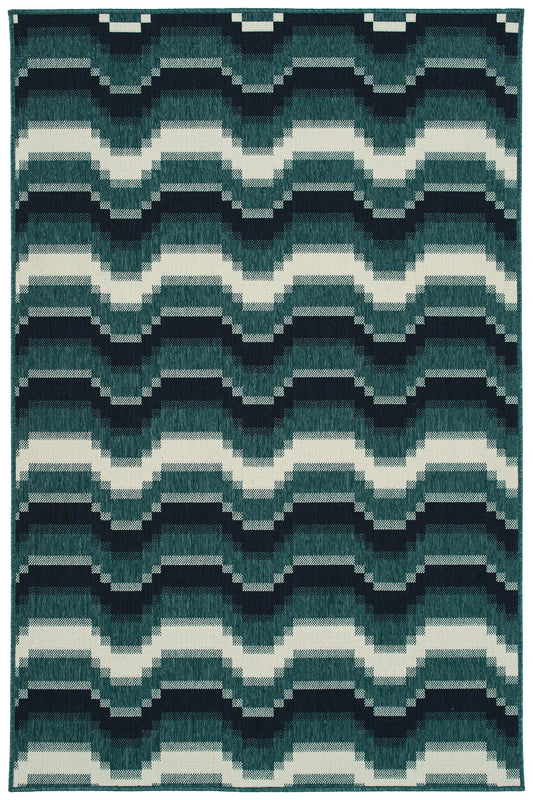 Kaleen Pianta Collection PTA08-91 Teal Area Rug 5'3" x 7'6"