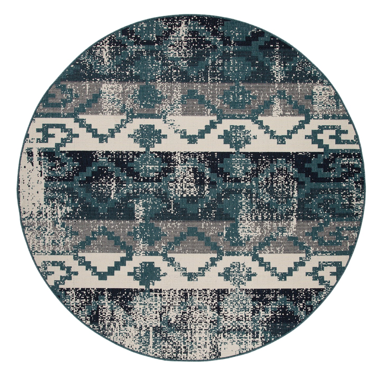 Kaleen Pianta Collection PTA09-91 Teal Area Rug 5'3" x 5'3"