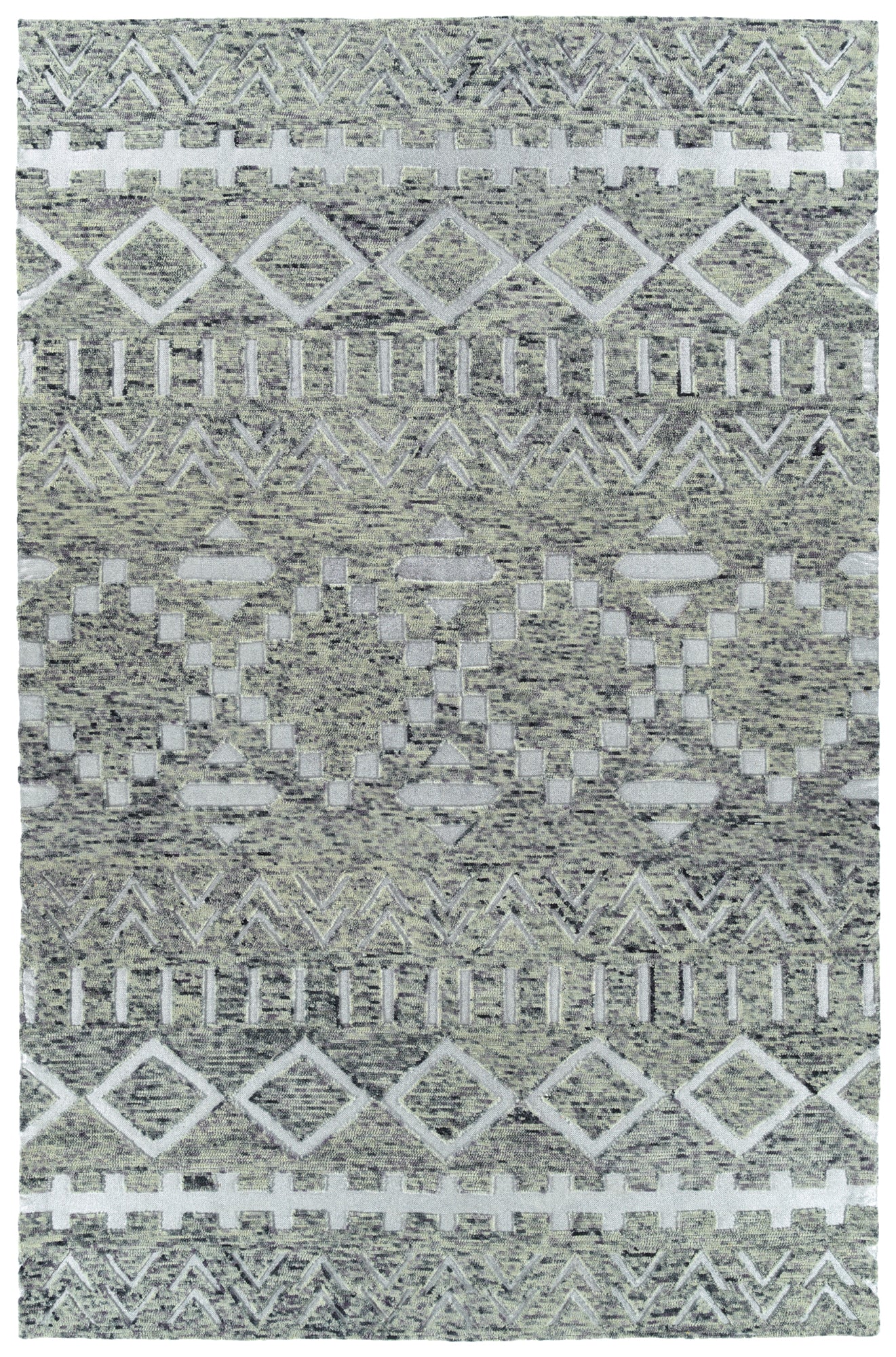 Kaleen Radiance Collection Light Grey Area Rug 3'6" x 5'6"