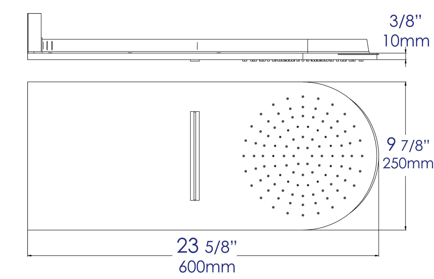 ALFI brand RAIN10RW-PC 10" Wall-Mounted Square Waterfall Rain Shower Head