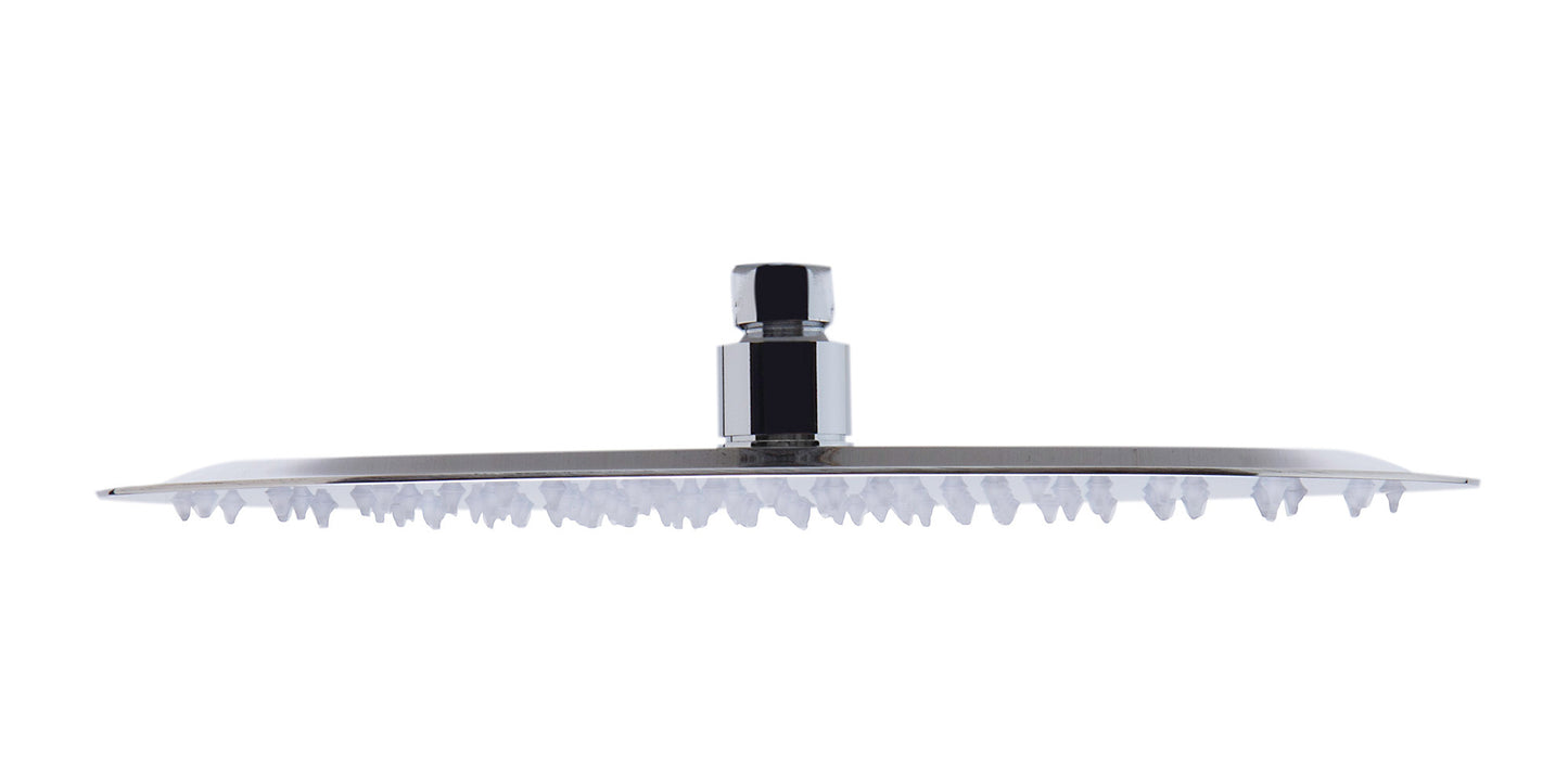 ALFI brand 12" Oval Polished Solid Stainless Steel Ultra Thin Rain Shower Head