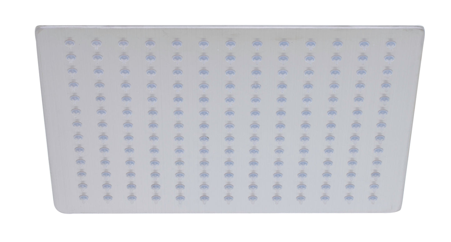 ALFI brand Solid Brushed Stainless Steel 12" Square Ultra Thin Rain Shower Head