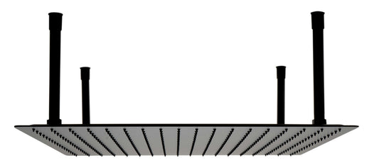 ALFI brand Matte Black Stainless Steel 24" Square Ultra-Thin Rain Shower Head