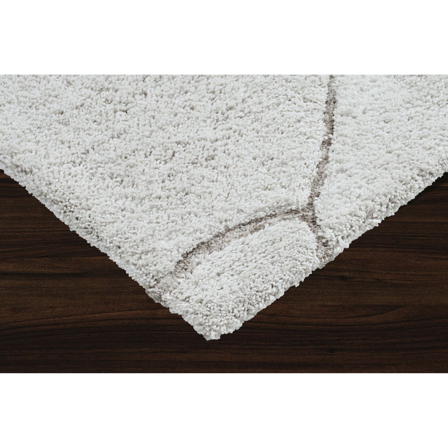 Allen Off-White/Taupe Machine Tufted Micro Polyester Rug (39X59)