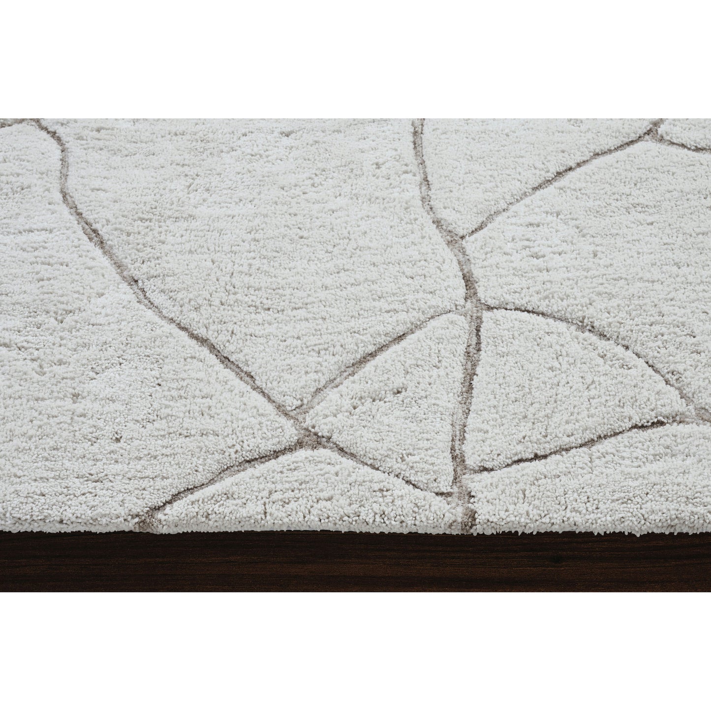 Allen Off-White/Taupe Machine Tufted Micro Polyester Rug (39X59)