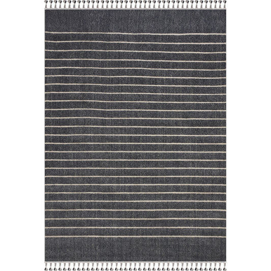 Ambrose Rectangle Charcoal/ Grey Indoor Rug 2'6" X 10 Ft