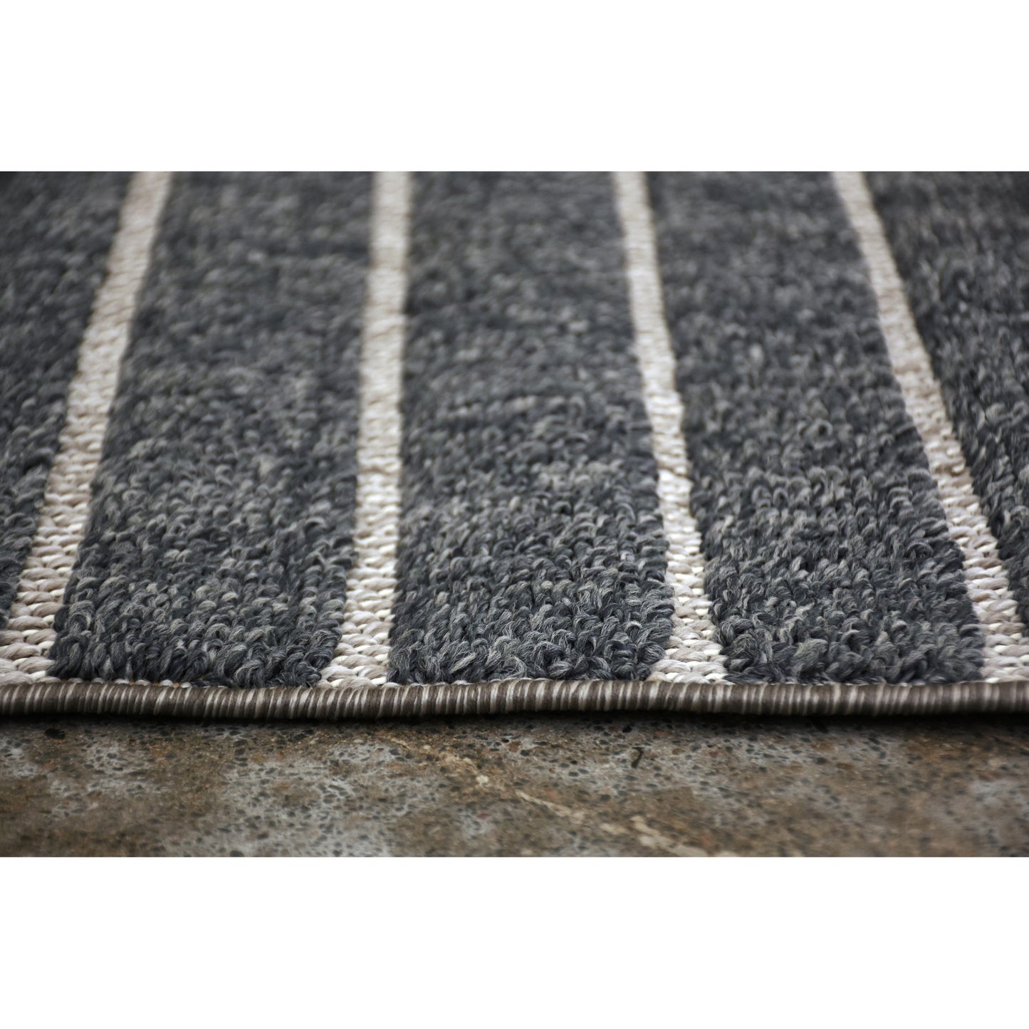 Ambrose Rectangle Charcoal/ Grey Indoor Rug 2'6" X 10 Ft