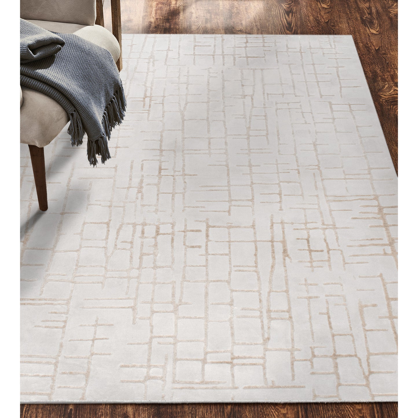 Ariella Rectangle Grey/Beige Indoor Rug 2'6" X 10 Ft