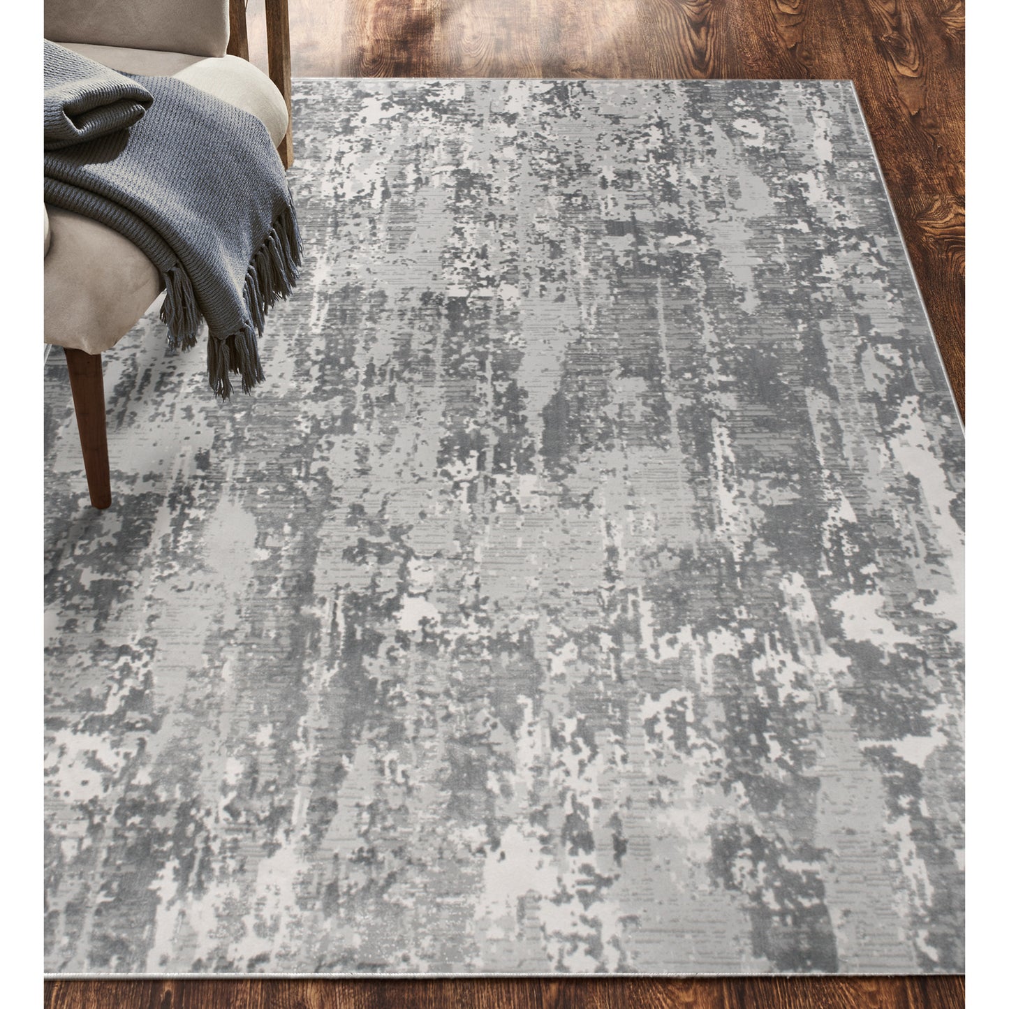 Ariella Rectangle Grey/Charcoal Indoor Rug 7'87" X 10'17" Ft