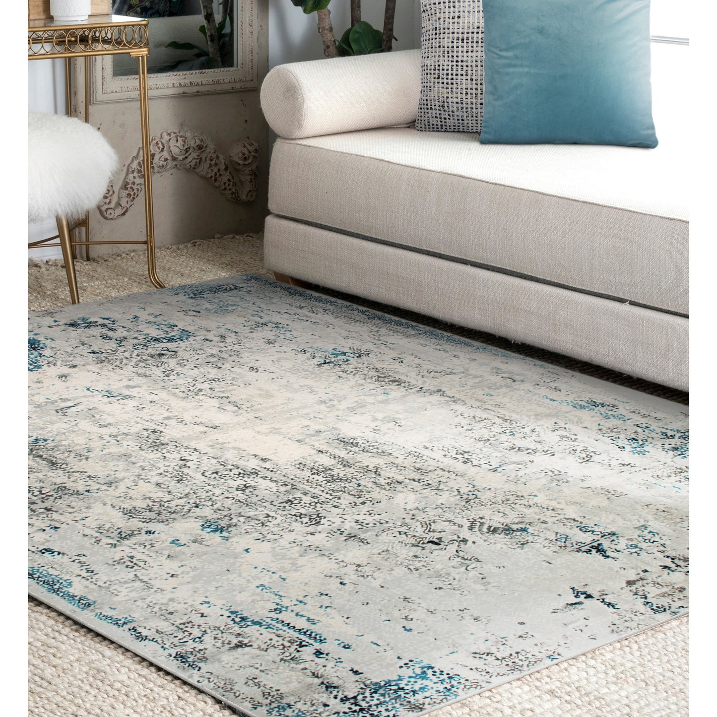 Ariella Rectangle Blue/Grey Indoor Rug 5'25" X 7'21" Ft