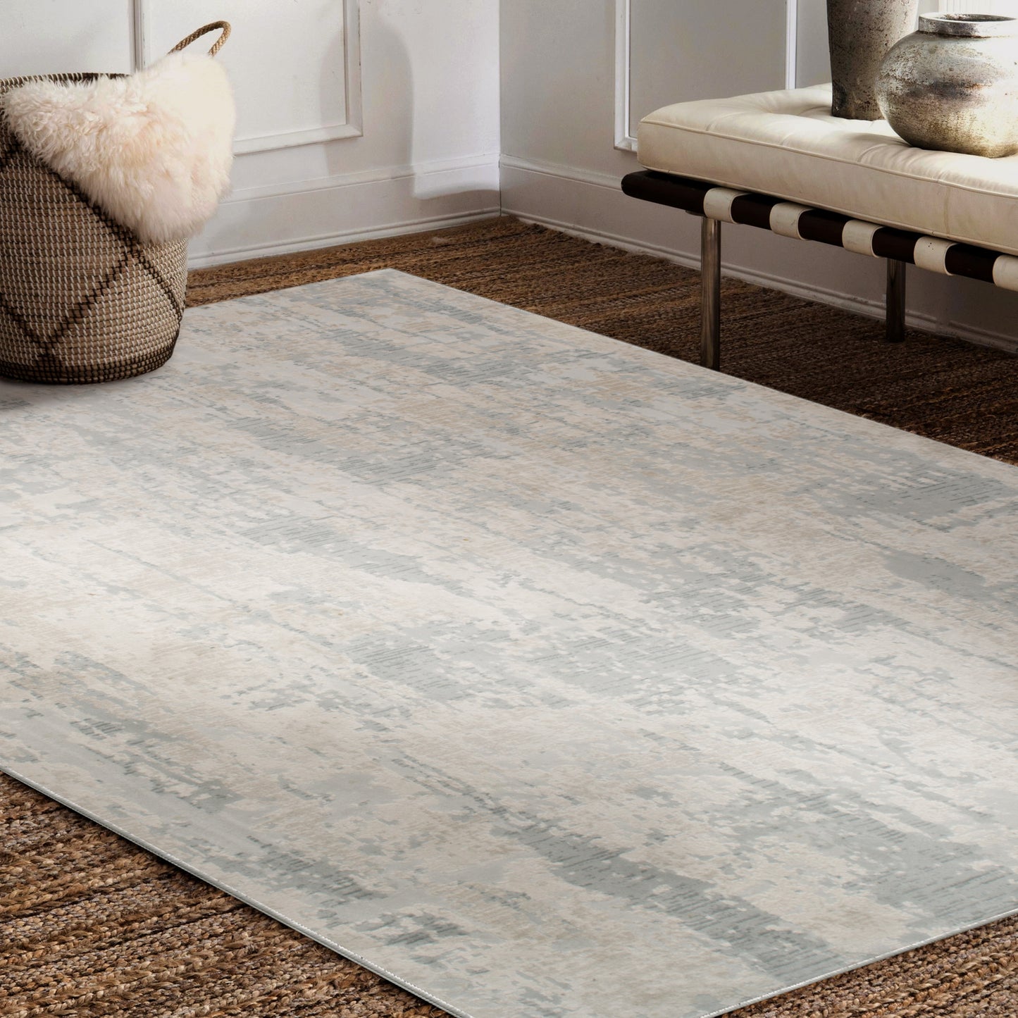 Ariella Rectangle Cream/Grey Indoor Rug 2'6" X 10 Ft