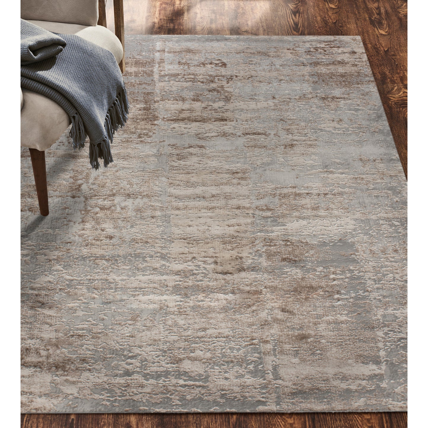 Ariella Rectangle Grey,Brown Indoor Rug 5,25X7,21 Ft