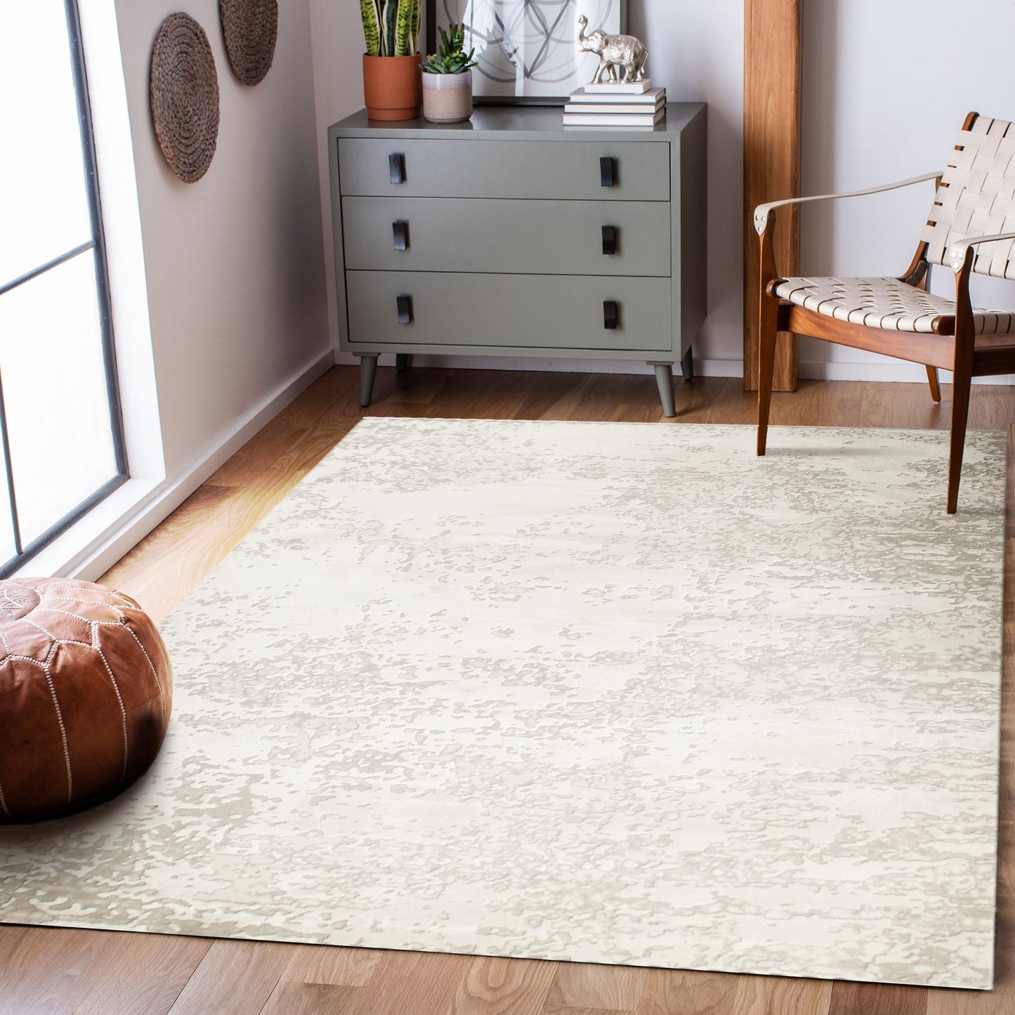 Camila Rectangle Grey/Off-White Indoor Rug 2'6" X 10 Ft