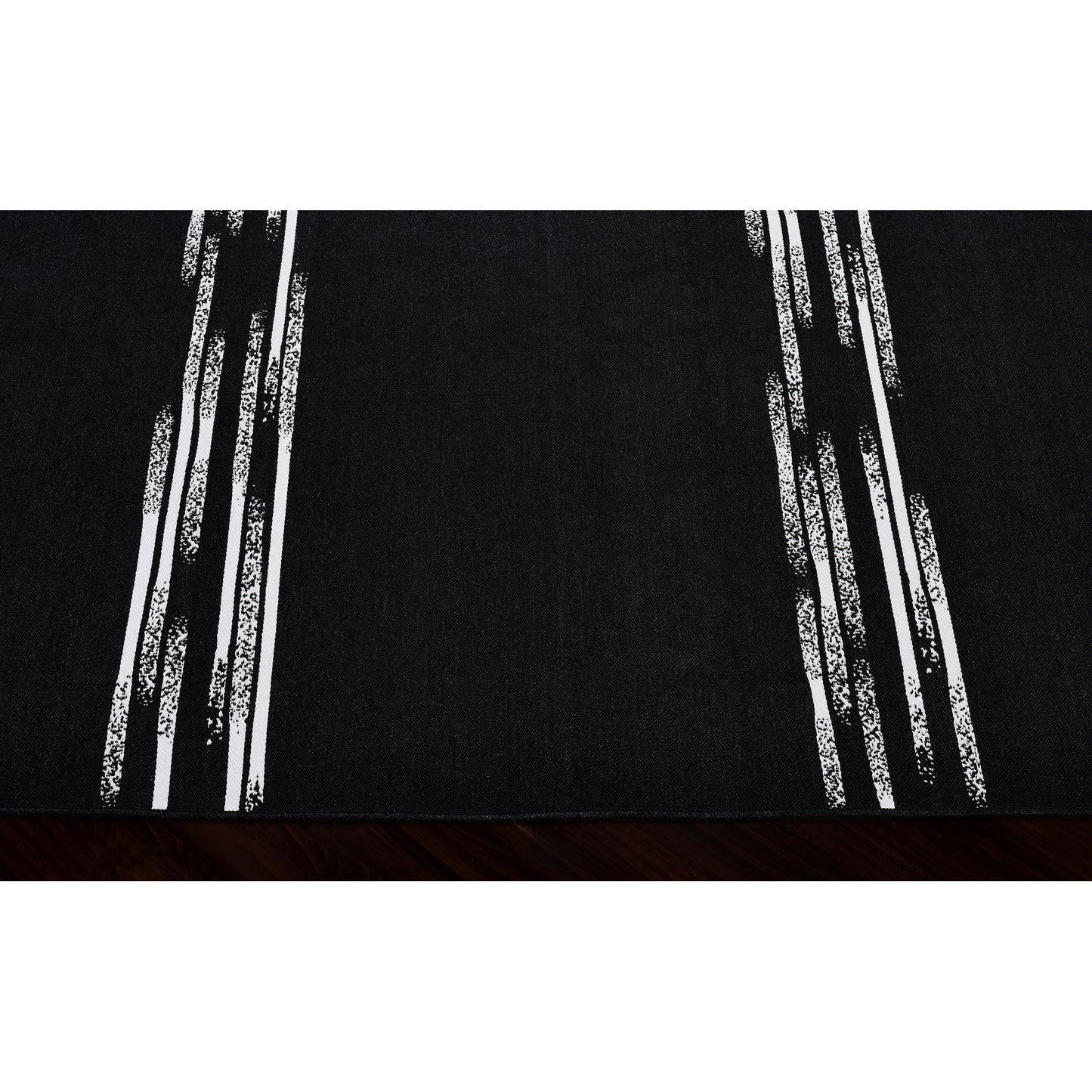 Caymen Rectangle Black,White Stripe Outdoor Rug 3X4 Ft