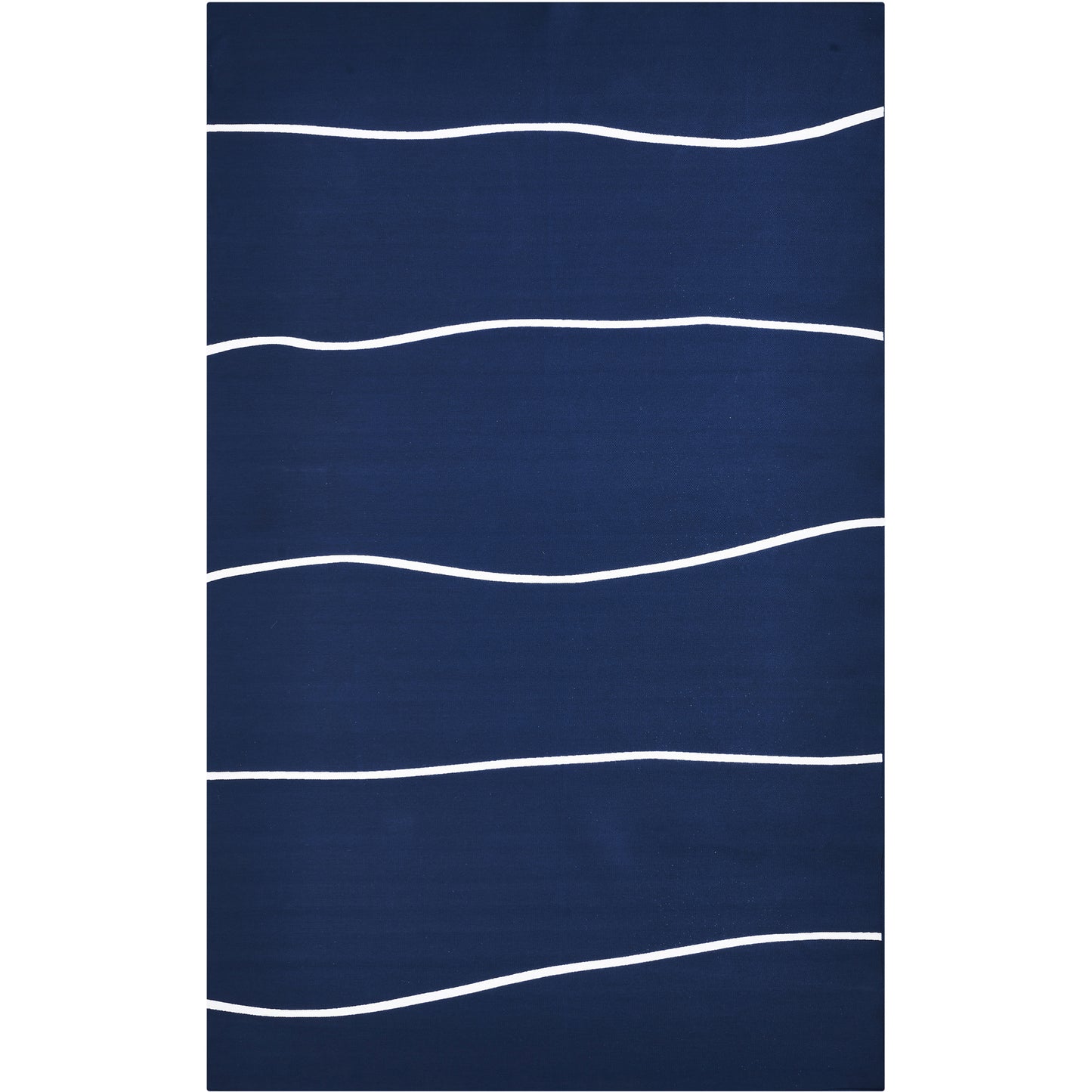 Caymen Rectangle Dark Blue,White Strip Outdoor Rug 3X4 Ft