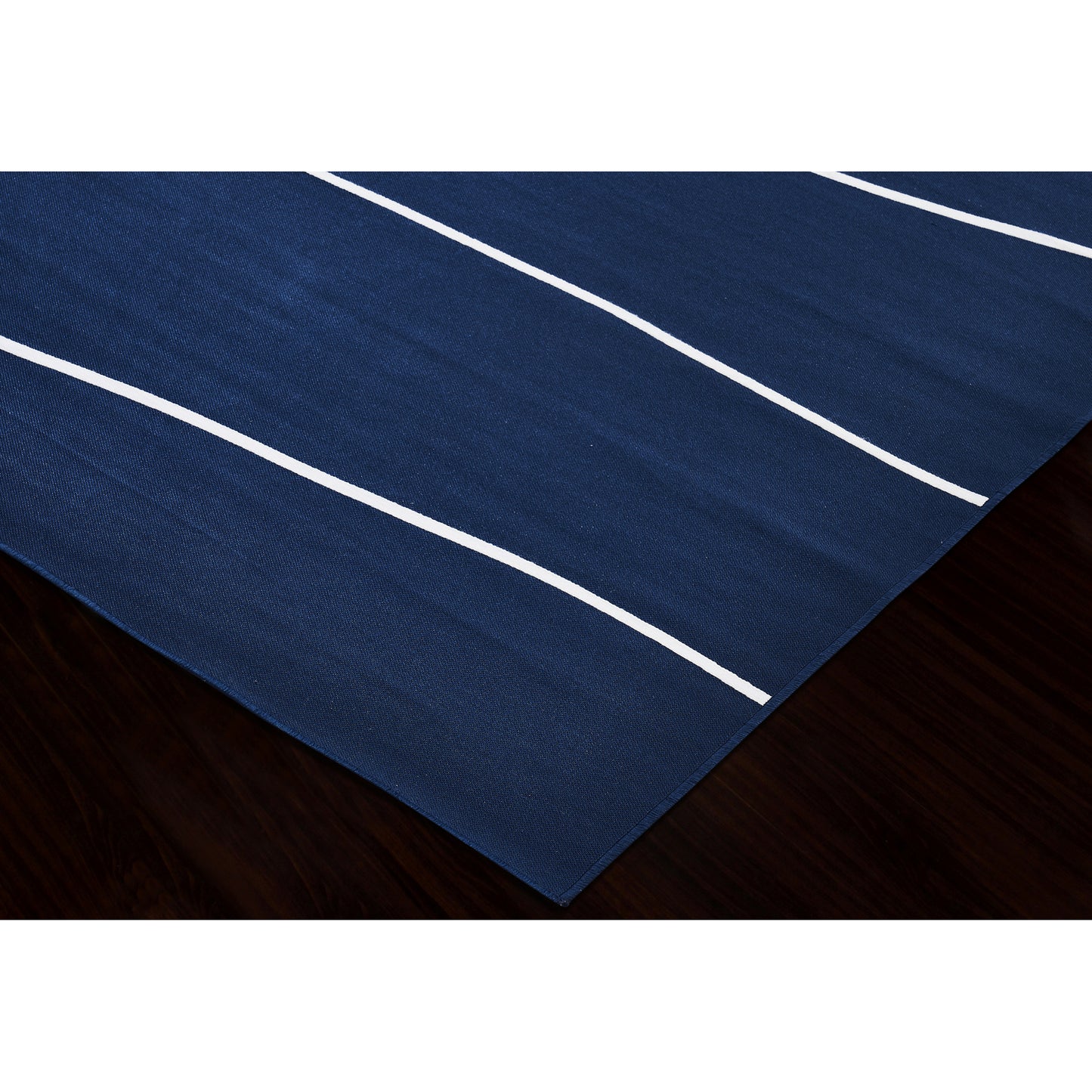 Caymen Rectangle Dark Blue,White Strip Outdoor Rug 3X4 Ft