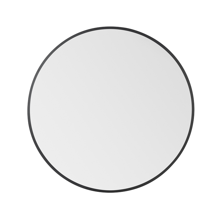 Nuova 24 in. x 24 in. Framed Round Mirror in Matte Black