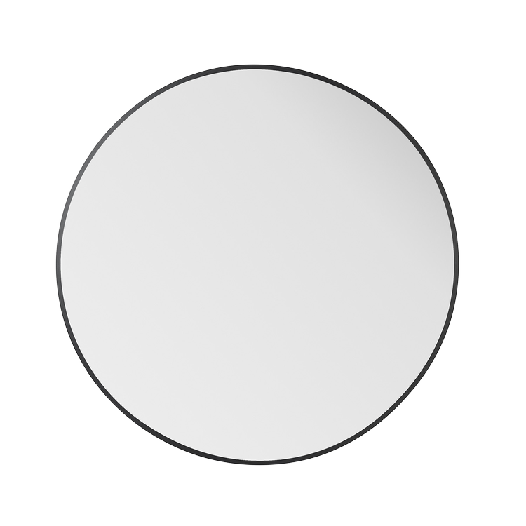 Nuova 30 in. x 30 in. Framed Round Mirror in Matte Black
