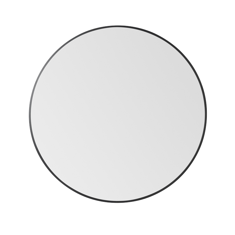 Nuova 36 in. x 36 in. Framed Round Mirror in Matte Black