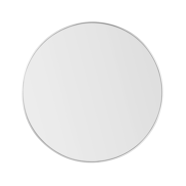 Nuova 36 in. x 36 in. Framed Round Mirror in Polished Chrome