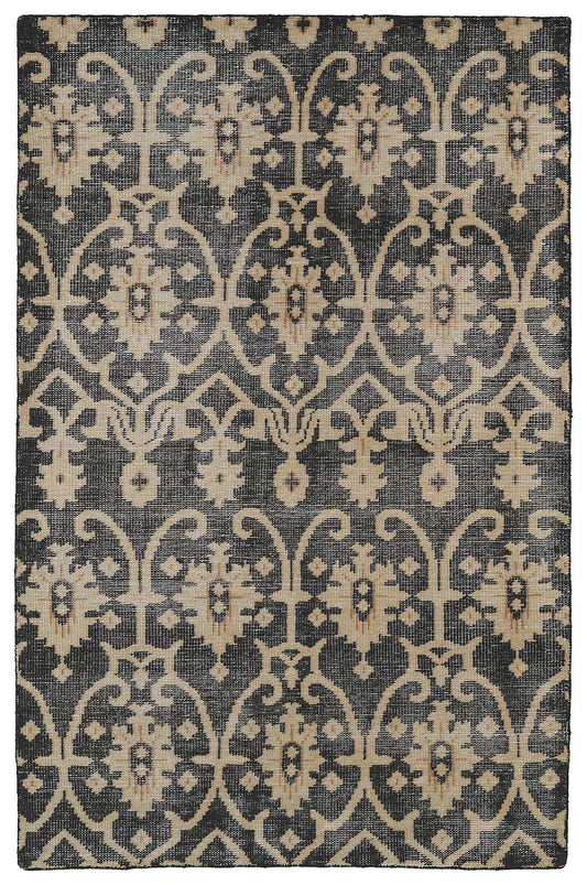 Kaleen Restoration Collection Charcoal LtBrown Area Rug 5'6" x 8'6"