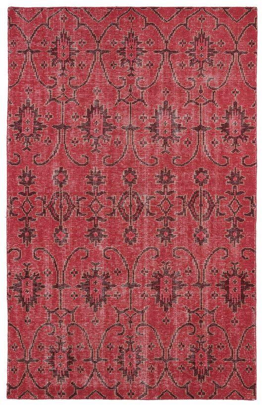 Kaleen Restoration Collection Dark Red Area Rug 5'6" x 8'6"