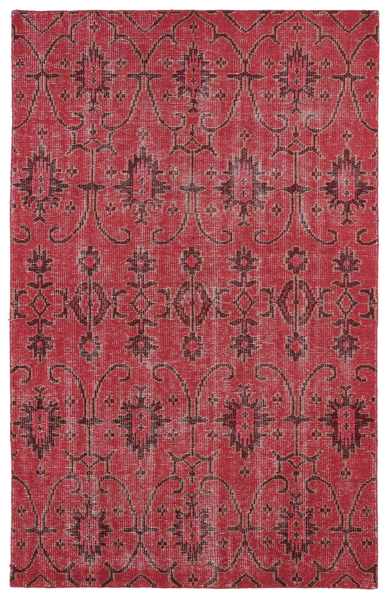 Kaleen Restoration Collection Dark Red Throw Rug 2' x 3'
