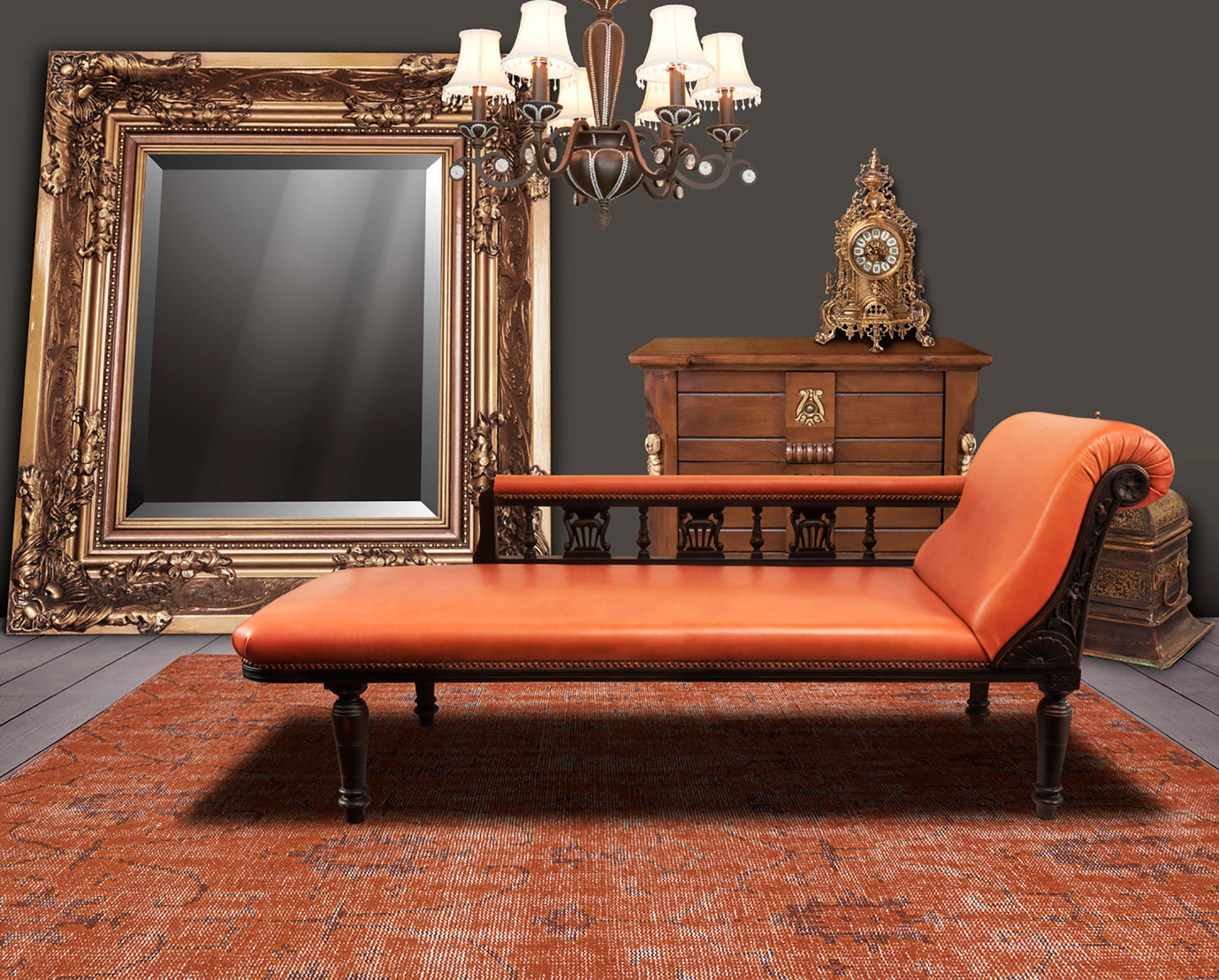 Kaleen Restoration Collection Dark Pumpkin Throw Rug 2' x 3'